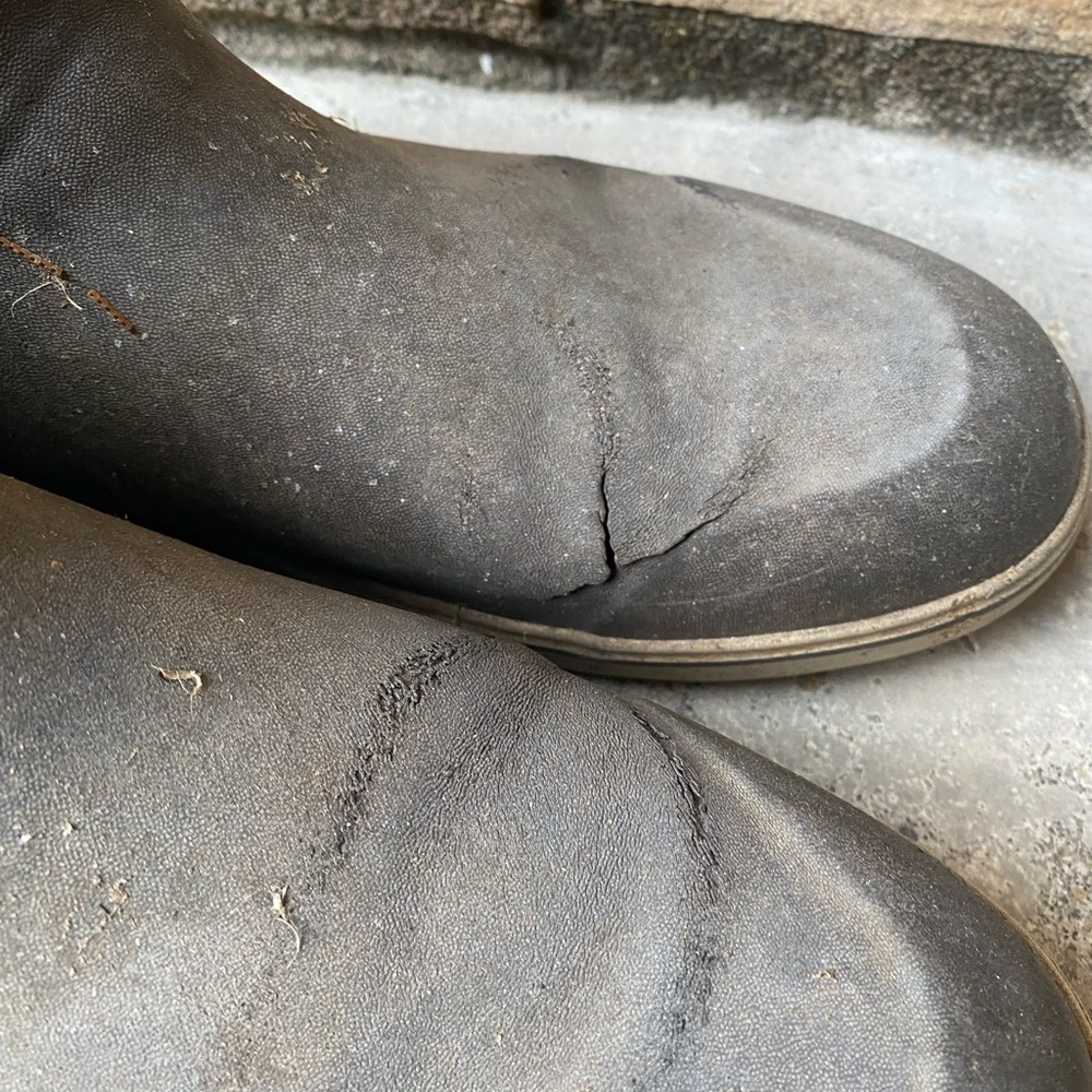 XTRATUF MEN'S 6" ANKLE DECK Brown BOOTS - ROUND TOE Size US 12 - Picture 4 of 8